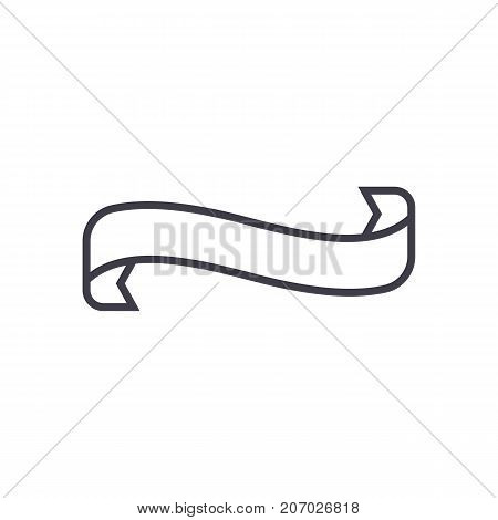 scrull ribbon vector line icon, sign, illustration on white background, editable strokes