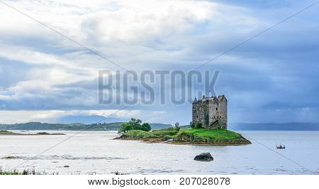 Castle Stalker  On A Small Island In Loch Linnhe, Scotland