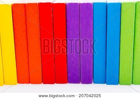 Coorful Domino Blocks On White Background