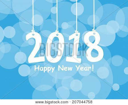 2018 White Paper Origami card or background.Happy New Year. Merry Christmas. Vector