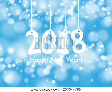 2018 White Paper Origami card or background.Happy New Year. Merry Christmas. Vector