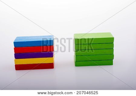 Coorful Domino Blocks On White Background