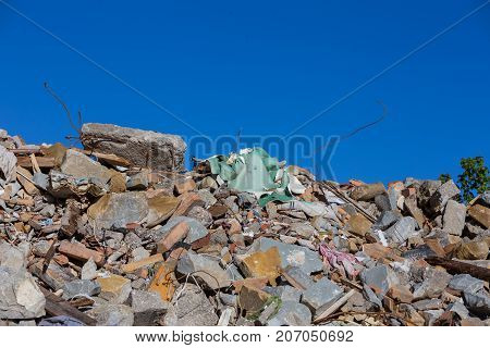 Amatrice Lazio Italy 24 August 2016. Earthquake Center Of Italy With Magnitude 6.5 Scale Of Richter 