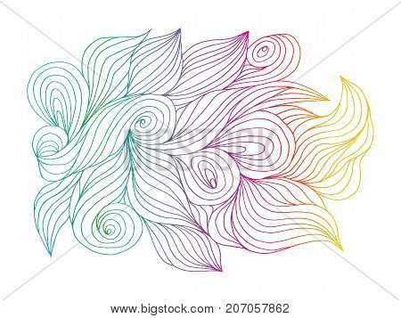 Abstract Hand Drawn Illustration, Decotative Waves Background