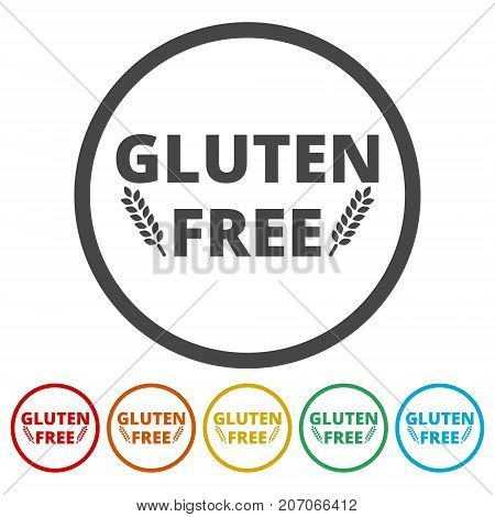 Gluten free icons set, simple vector icon