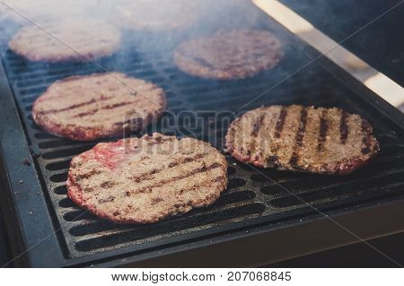 Cutlets From Minced Meat Roasted On The Grill.