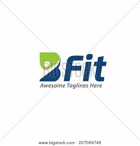 B-fit, creative B letter health concept Vector logo template, abstract business letter B logo vector