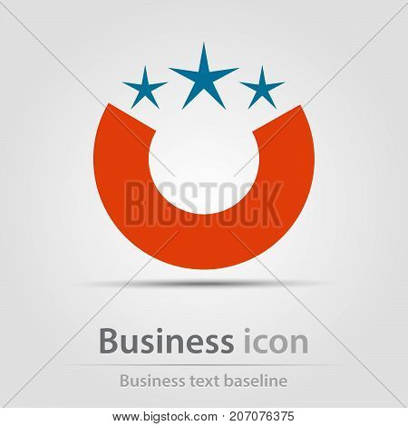 Originally created business icon with star over the uncomplete circle
