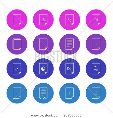 Editable Pack Of Done, Folder, Remove And Other Elements.  Vector Illustration Of 16 Document Icons.