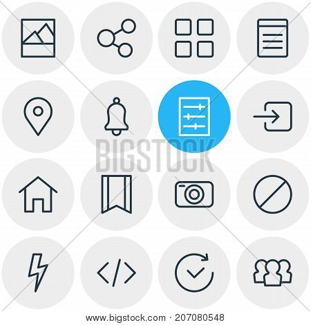 Editable Pack Of House, Picture, Pinpoint And Other Elements.  Vector Illustration Of 16 Annex Icons.