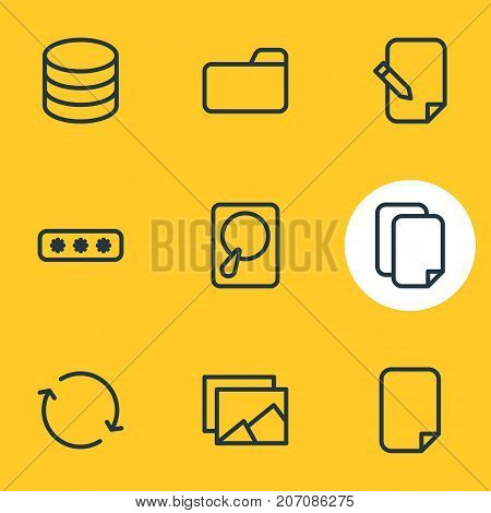 Editable Pack Of Agreement, Parole, Synchronize And Other Elements.  Vector Illustration Of 9 Archive Icons.
