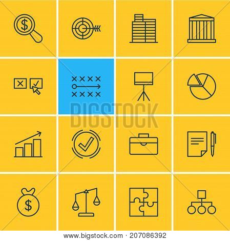 Editable Pack Of Recision, Balance, Scheme And Other Elements.  Vector Illustration Of 16 Trade Icons.