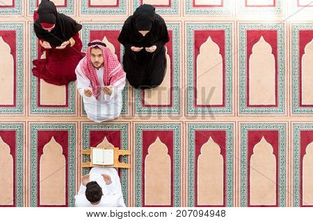 Muslim girl and the man marry by Muslim traditions.