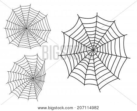 Spider web silhouette arachnid fear graphic flat scary animal poisonous design nature phobia insect danger horror tarantula halloween vector icon. Creepy warning symbol poison silhouette.