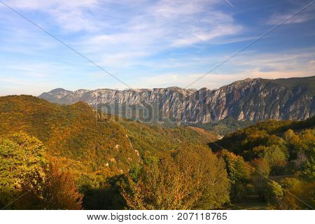 Alpine landscape in Cernei Mountains, Romania, Europe