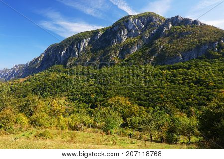 Alpine landscape in Cernei Mountains, Romania, Europe