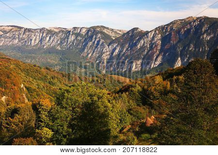 Alpine landscape in Cernei Mountains, Romania, Europe