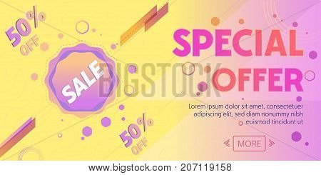 Offer discount banner advertisement, vector design elements