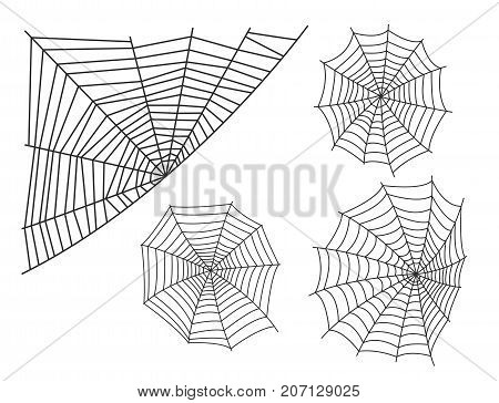Spider web silhouette arachnid fear graphic flat scary animal poisonous design nature phobia insect danger horror tarantula halloween vector icon. Creepy warning symbol poison silhouette.