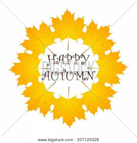 autumn background with yellow leaf. vector. isolated