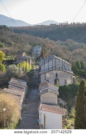 Bomarzo Lazio Italy 26 March 2017. Details of the entire country of Bomarzo from the alleys to the churches and the animals of the place