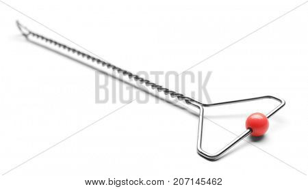 Instrument for speech therapist on white background