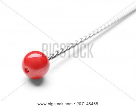 Instrument for speech therapist on white background
