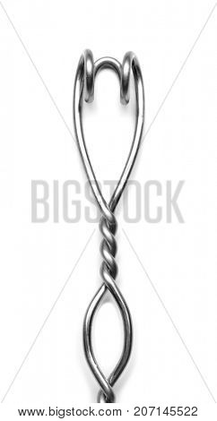 Instrument for speech therapist on white background