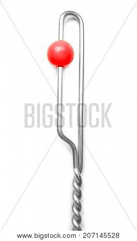 Instrument for speech therapist on white background