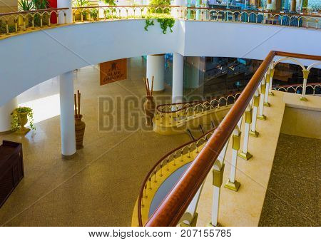 Sharm El Sheikh, Egypt - September 26, 2017: The lobbi at Monter Carlo Sharm Resort and SPA at Sharm El Sheikh, Egypt on September 26, 2017