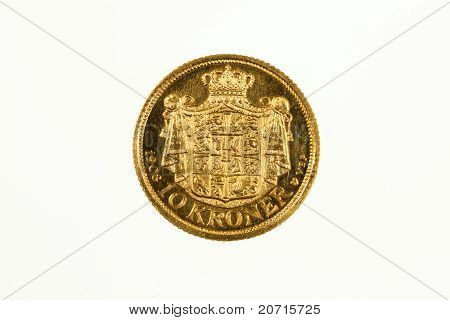 10 Kroner guld mønt i Danmark