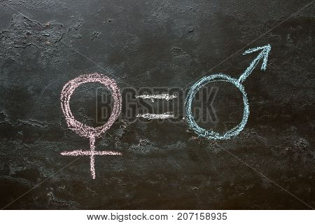 The Female Gender Symbol Is Equal To The Male Concept Of Gender Equality