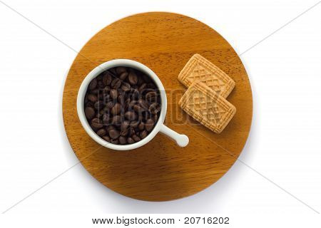 Cup of coffee beans