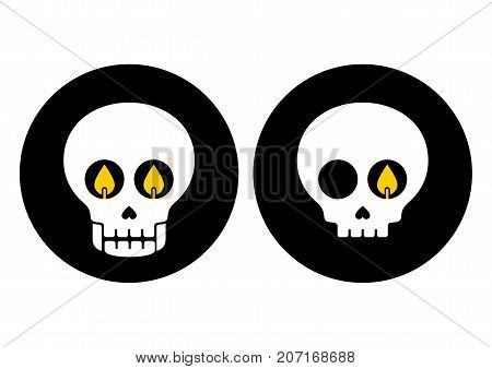 Halloween icon skull in modern line style. Vector illustration