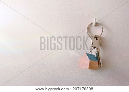 Keys Hanging On A Hook On The Wall
