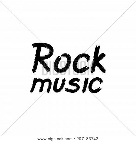Rock music icon. Musical festival sign. Hadn written lettering
