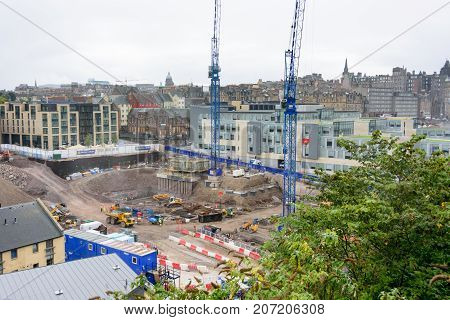 Construction For A Growing City In Edinburgh, Scotland