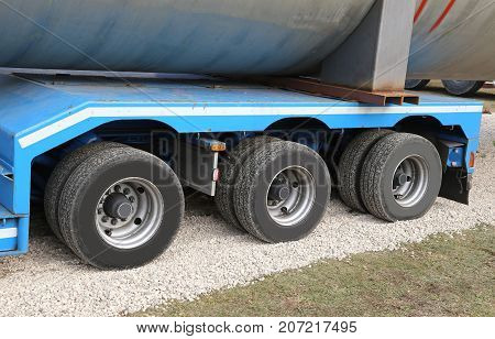 Lorry For Transport Of Heavy Goods With Two Couples Of Wheels