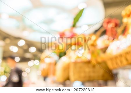 Blurred Background,gift Shelf In Department Store With Bokeh Light