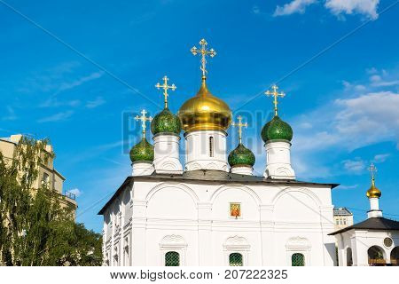 Cathedral of Meeting of Icon of a Mother of God of Vladimir in the Sretensky Monastery in Moscow. Russia