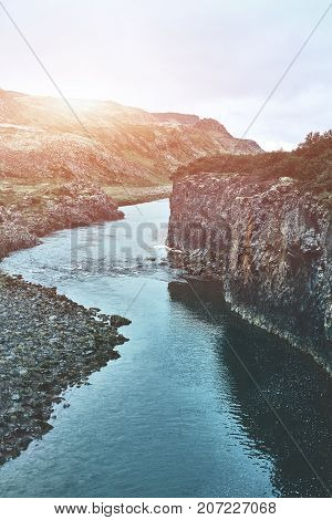 Glanni waterfall, Iceland. popular tourist places of Iceland