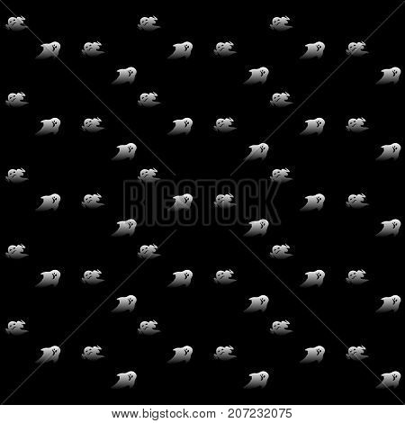 Created Halloween ghost on black background stock vector