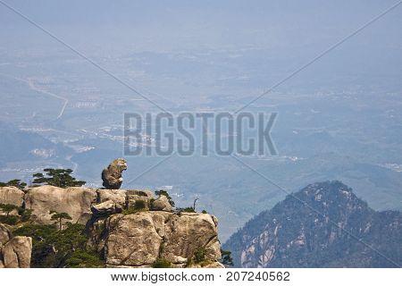 Amazing Stunning View Of Huangshan Mountain, Yellow Mountaing. Anhui, China From The Peak. Travel In