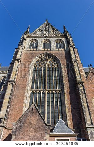 Gothic Window Of Th St. Bavo Church In Haarlem