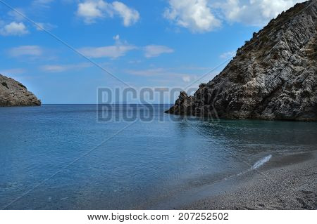 Menies Bay with its pebble beach in western Crete