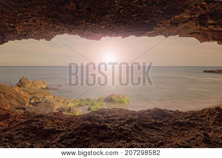 The Mediterranean coast a sunny day in Alcocebre