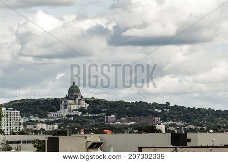 Saint Joseph Oratory Montreal, Quebec, Canada cloudy day dark colors