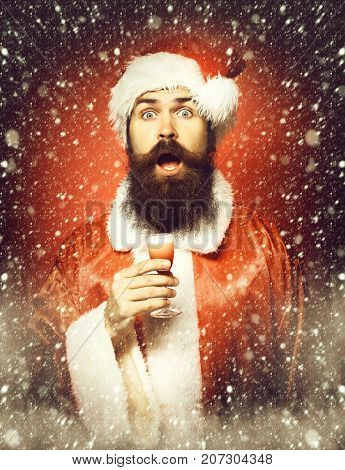 Handsome Bearded Santa Claus Man