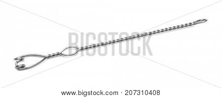 Instrument for speech therapist on white background