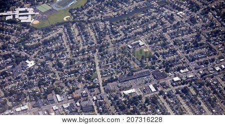 Aerial view of the Oceanside neighborhood of Long Island, New York